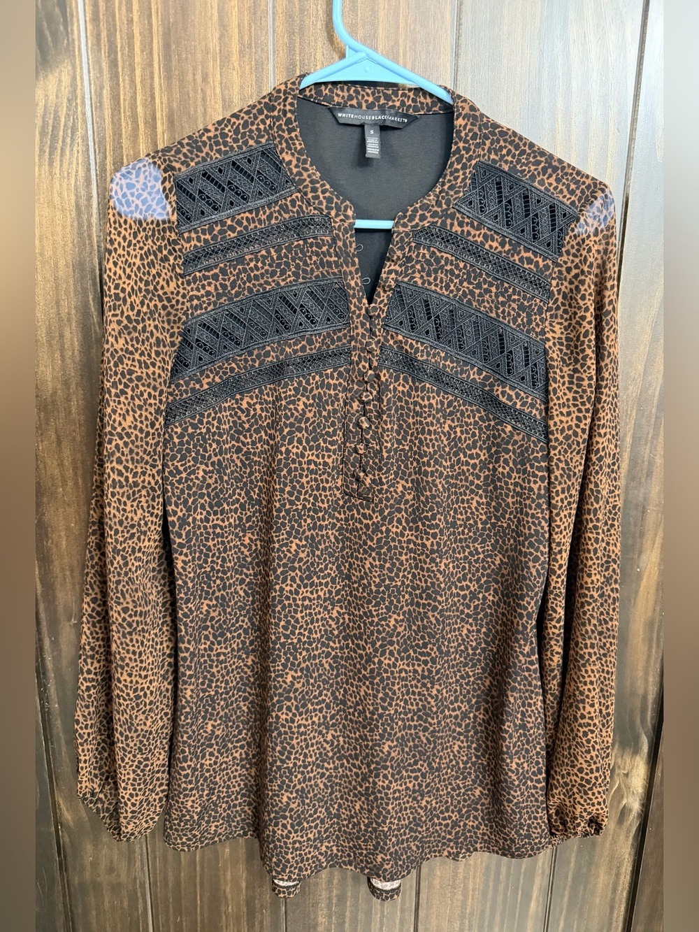 Leopard Print Tunic with sheer sleeves-Small